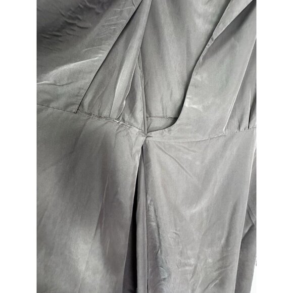 MNG Womens Taupe Midi Wrap Dress Size 12 Neutral Minimalist Soft Draped Timeless - Picture 4 of 10